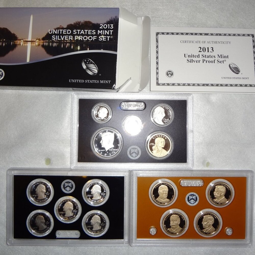 United States Mint Silver Proof Set 2013 Collectible Silver coin set new in box